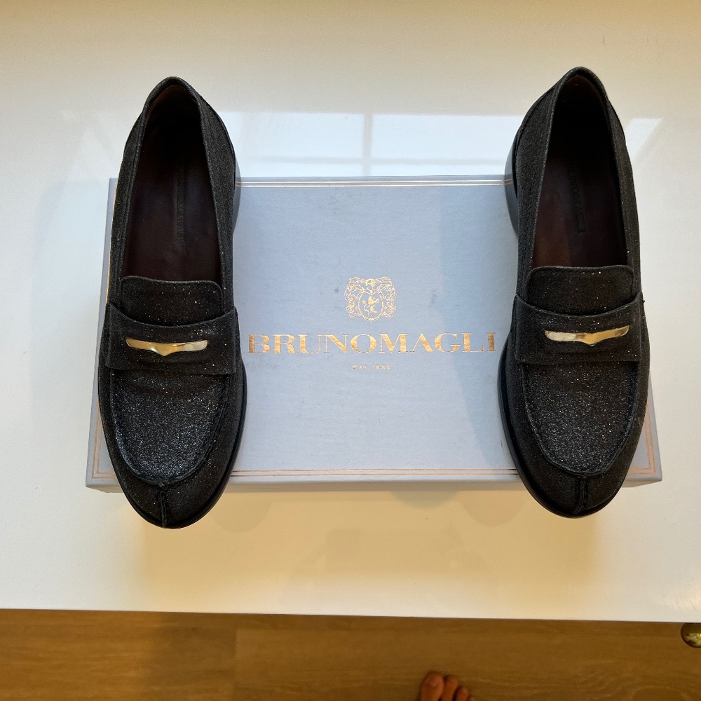 Bruno Magli Loafers Black Glitter